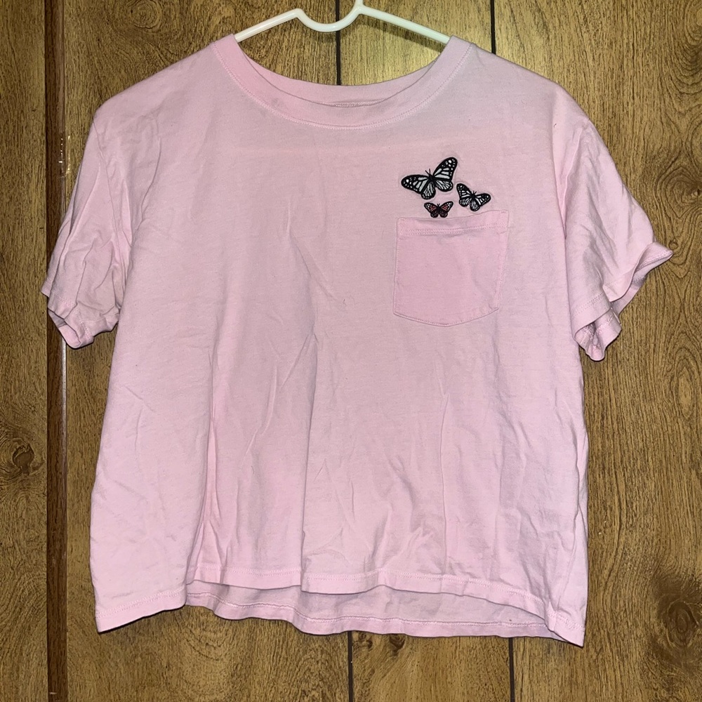 Baby pink cropped T